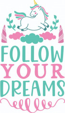 Sticker decorativ, Follow Your Dreams, Multicolor 85 cm, 4835ST foto