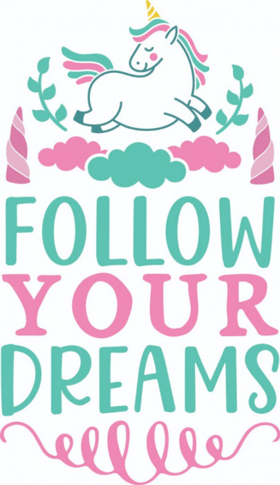 Sticker decorativ, Follow Your Dreams, Multicolor 85 cm, 4835ST