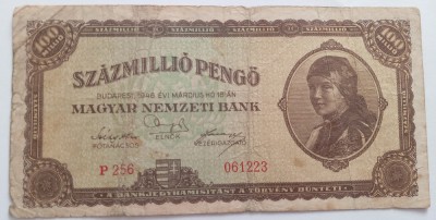Ungaria , 100.000.000 Pengo 1946 foto