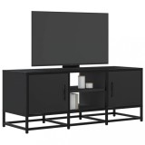 Cumpara ieftin Dulap TV, negru, 100x35x41 cm, lemn prelucrat și metal