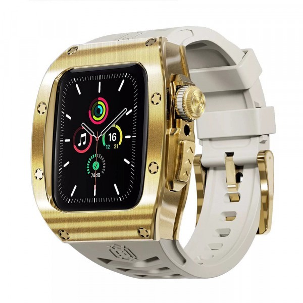 Husa Waterproof ShellBox pentru Apple Watch 44mm Series, Aurie