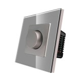 Variator de tensiune Luxion LXD-MP-DM01GF-GY, incastrat, 500W, rama din sticla inclusa, gri