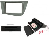 Rama Radio 2DIN cu Incarcator Wireless Seat Leon (2005-2012) Gri - Adaptor Sistem Audio Auto