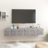 VidaXL Dulapuri TV suspendate, 3 buc., gri beton, 60x30x30 cm