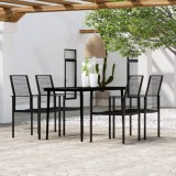 vidaXL Set de servit masa pentru grădină, 5 piese, negru