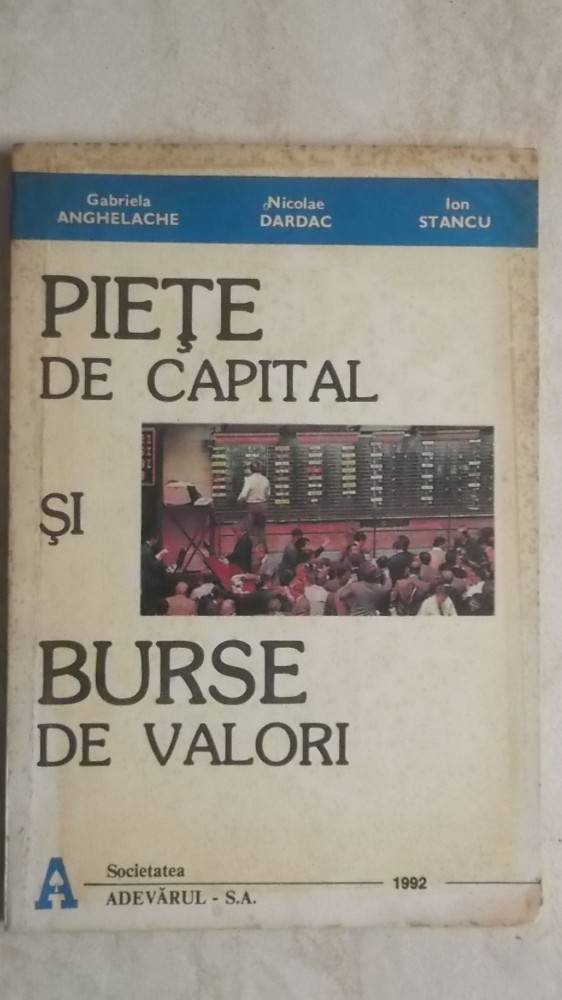 Gabriela Anghelache, s.a. Piete de capital si burse de valori