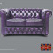 Canapea din piele naturala -2 locuri-violet Antique -Autentic Chesterfield Brand