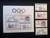 Cehoslovacia (1980) - Serie completă de 4 Timbre + Coliță "Jocurile Olimpice Moscova '80" (Neștampilat) FN1