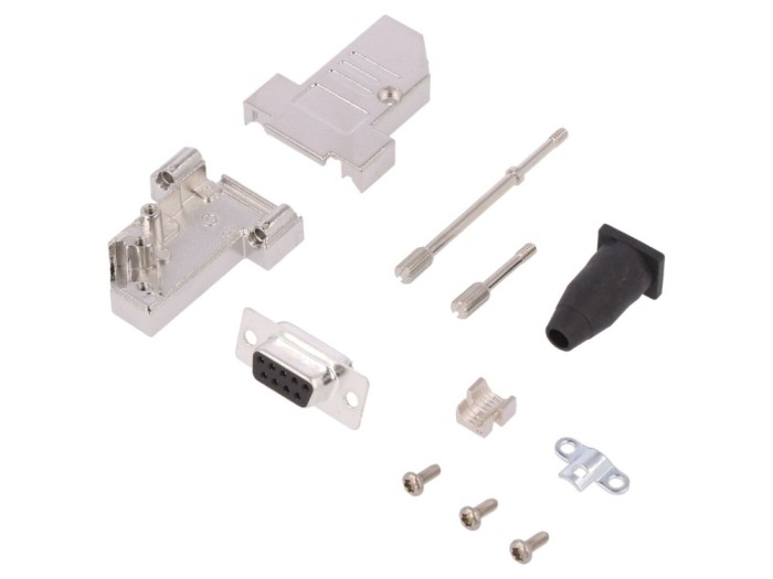 Conector D-Sub 9 pini mamă, pe cablu
