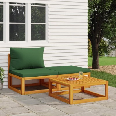 Gossi set mobilier de gradina cu perne, 3 piese, lemn masiv acacia foto
