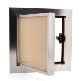 Ușă de vizitare - Ramă din aluminiu Crom si sticla Bej 200x200mm