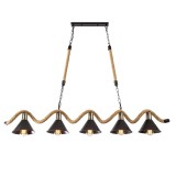 Pendul Rustic Cu 5 Becuri, E27, 1320Xh200 Mm