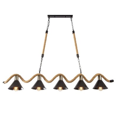 Pendul Rustic Cu 5 Becuri, E27, 1320Xh200 Mm foto