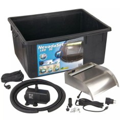 Ubbink Nevada 30 Cascadă grădină Oțel Inoxidabil cu Set lumini LED