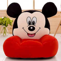 Fotoliu din plus pentru copii cu spatar, Mickey Mouse, Rosu