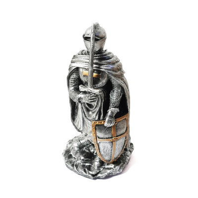 Statueta Cavaler Cruciat cu Spada si Scut MM1021 foto
