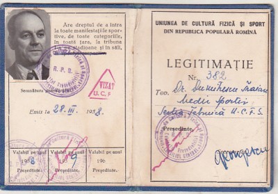 bnk div UCFS - Legitimatie 1958 foto