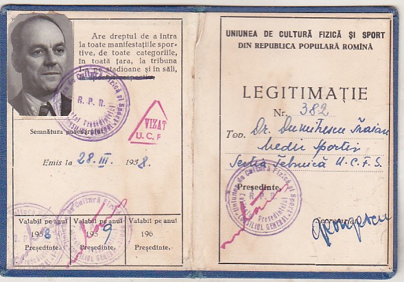 bnk div UCFS - Legitimatie 1958