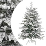 vidaXL Brad de Crăciun artificial cu balamale și zăpadă pufoasă 210 cm 358387