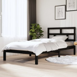 VidaXL Cadru de pat, 100x200 cm, negru, lemn masiv de pin
