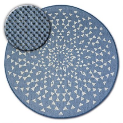 Covor rotund sisal Flat 48715/591 Vitraliu, cerc 120 cm foto
