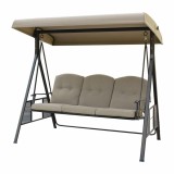 Balansoar Gradina 3 Locuri Gri Strend Pro Dubai 201x125x180 cm, Max 250 kg, Cadru Otel