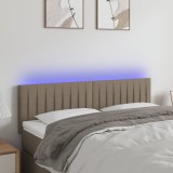 Cumpara ieftin Tăblie de pat cu LED, gri taupe, 144x5x78/88 cm, textil