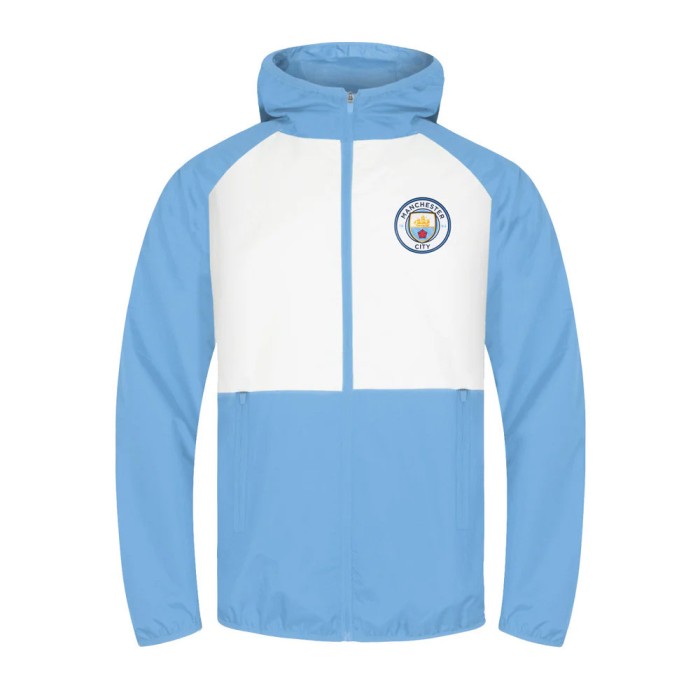 Manchester City geacă de bărbați cu glugă Shower white - XXL