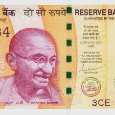 Bancnota India 200 Rupii 2022 - P113 UNC ( litera A )