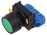 Comutator apăsare IDEC 22mm 2 NO verde YW1B-A1E10G