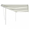 VidaXL Copertină retractabilă manual cu LED, crem, 6x3 m 3070002