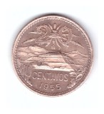 Moneda Mexic 20 centavos 1955, stare foarte buna, curata