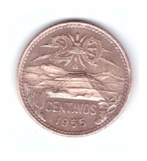 Moneda Mexic 20 centavos 1955, stare foarte buna, curata