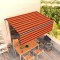 Copertină retractabilă manual cu stor, portocaliu&amp;maro, 4x3 m