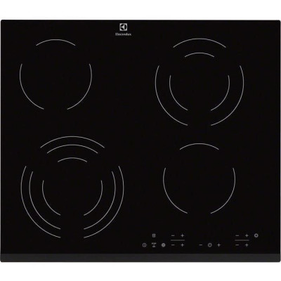 Plita incorporabila vitroceramica Electrolux EHF6343FOK, 4 zone de gatit, touch control, sticla neagra foto