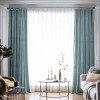 Draperie din catifea blackout cu rejansa din bumbac tip fagure, Madison, 150x270 cm, densitate 700 g/ml, Morning Blue, 1 buc