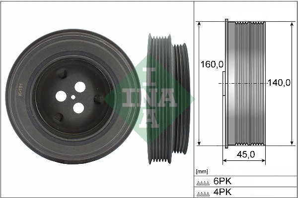 INA 544 0131 10 Fulie curea, arbore cotit