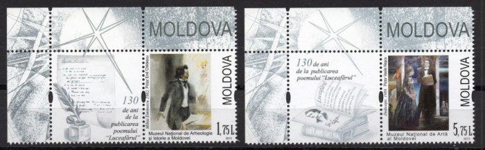 MOLDOVA 2013, Mihai Eminescu - Picturi, Luceafarul, serie neuzată, MNH