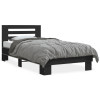 VidaXL Cadru de pat, negru, 75x190 cm, lemn prelucrat și metal