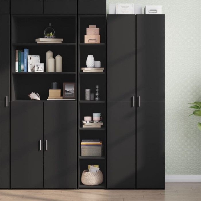 vidaXL Dulap &icirc;nalt, negru, 30x41x185 cm, lemn prelucrat