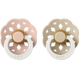 BIBS Boheme Natural Rubber Night Size 2: 6+ months suzetă Blush / Vanila 2 buc