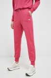 Fila pantaloni de trening culoarea roz, neted