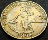 Cumpara ieftin Moneda exotica 25 CENTAVOS - FILIPINE, anul 1964 * cod 5151