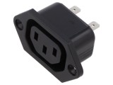 Conector alimentare AC soclu mamă 10A 250VAC IEC 60320 IP30
