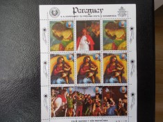 Paraguay-Pictura-kleinbogen nestampilat-fara guma foto
