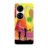 Husa compatibila cu Huawei Nova 8i model Rick and Morty alien planet, Silicon, TPU, Viceversa, Transparent, Carcasa