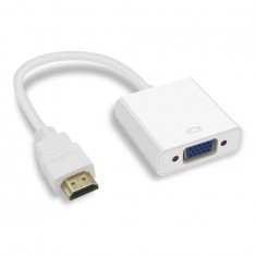 HDMI Tata la VGA Mama Adaptor Convertor-Culoare Alb