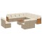 Set canapele de gradina, 14 piese, cu perne, bej, poliratan