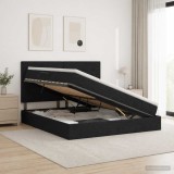 Cumpara ieftin Pat cu LED si saltea Negru 180 x 200 cm Tesatura