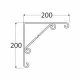 Consola ornamentala pentru rafturi WO, 200x200 mm